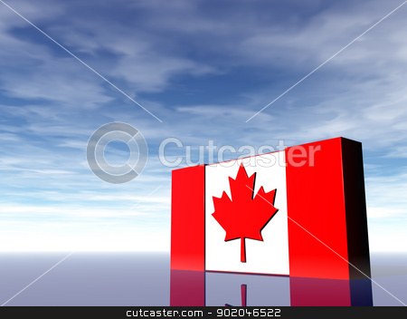 To use this stock image in your creative project, please select the size you need over to the right and click the "Add to Cart" button.
Your downloaded image will come with the Cutcaster watermark removed so don’t worry about the watermark you see on this page. canada stock photo, canada flag under cloudy blue sky - 3d illustration by J?