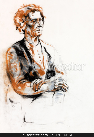 To use this stock image in your creative project, please select the size you need over to the right and click the "Add to Cart" button.
Your downloaded image will come with the Cutcaster watermark removed so don’t worry about the watermark you see on this page. Woman portrait stock photo, Original pastel or drawing charcoal, and hand drawn painting or working sketch of a woman.Free composition by borojoint