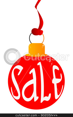Red Sale Ball Red Sale Ball stock vector clipart, A bright red Christmas and New Year sale ball by Kotto