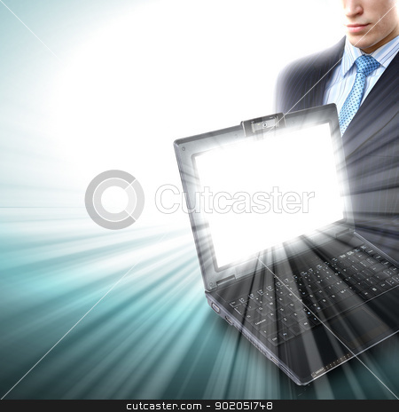 To use this stock image in your creative project, please select the size you need over to the right and click the "Add to Cart" button.
Your downloaded image will come with the Cutcaster watermark removed so don’t worry about the watermark you see on this page. Image of notebook with shining screen stock photo, Image of notebook with shining screen and light by Sergey Nivens