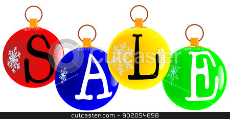 To use this stock image in your creative project, please select the size you need over to the right and click the "Add to Cart" button.
Your downloaded image will come with the Cutcaster watermark removed so don’t worry about the watermark you see on this page. Christmas Sale Decoration. stock vector clipart, A red christmas decorative ball with the letters s, a, l, e, for sale. by Kotto
