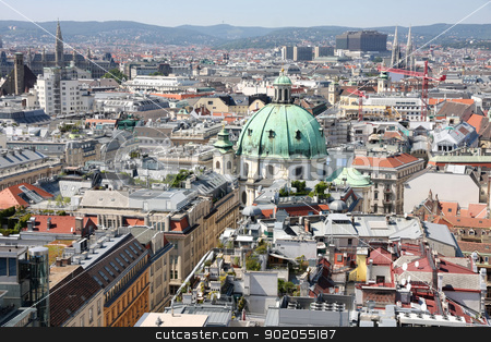 To use this stock image in your creative project, please select the size you need over to the right and click the "Add to Cart" button.
Your downloaded image will come with the Cutcaster watermark removed so don’t worry about the watermark you see on this page. Vienna, Austria stock photo, Panorama of Vienna, aerial view from Stephansdom cathedral, Vienna, Austria by vladacanon1