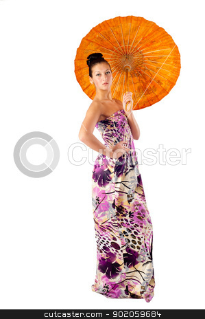 To use this stock image in your creative project, please select the size you need over to the right and click the "Add to Cart" button.
Your downloaded image will come with the Cutcaster watermark removed so don’t worry about the watermark you see on this page. Attractive girl with umbrella stock photo, Young beautiful woman with asian umbrella. Isolated on white by Aikon