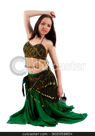 To use this stock image in your creative project, please select the size you need over to the right and click the "Add to Cart" button.
Your downloaded image will come with the Cutcaster watermark removed so don’t worry about the watermark you see on this page. Belly dancer stock photo, Beautiful girl in belly dance costume on a white background by Aikon
