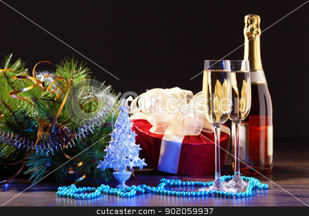 To use this stock image in your creative project, please select the size you need over to the right and click the "Add to Cart" button.
Your downloaded image will come with the Cutcaster watermark removed so don’t worry about the watermark you see on this page. Glasses of champagne at new year party stock photo, Two champagne glasses ready to bring in the New Year by Sergey Nivens