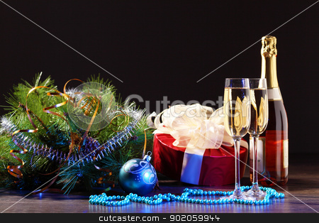 To use this stock image in your creative project, please select the size you need over to the right and click the "Add to Cart" button.
Your downloaded image will come with the Cutcaster watermark removed so don’t worry about the watermark you see on this page. Glasses of champagne at new year party stock photo, Two champagne glasses ready to bring in the New Year by Sergey Nivens