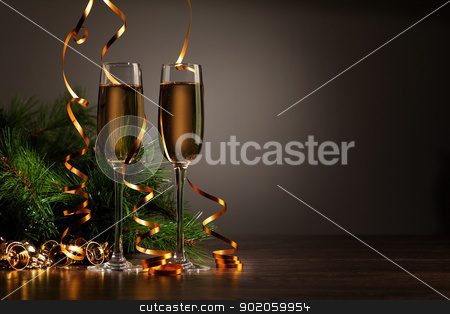 To use this stock image in your creative project, please select the size you need over to the right and click the "Add to Cart" button.
Your downloaded image will come with the Cutcaster watermark removed so don’t worry about the watermark you see on this page. Glasses of champagne at new year party stock photo, Two champagne glasses ready to bring in the New Year by Sergey Nivens