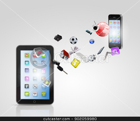 To use this stock image in your creative project, please select the size you need over to the right and click the "Add to Cart" button.
Your downloaded image will come with the Cutcaster watermark removed so don’t worry about the watermark you see on this page. Modern communication technology stock photo, Modern communication technology illustration with mobile phone and high tech background by Sergey Nivens