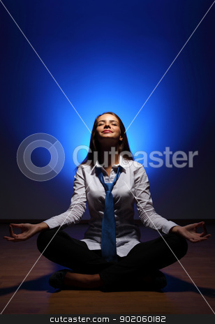 To use this stock image in your creative project, please select the size you need over to the right and click the "Add to Cart" button.
Your downloaded image will come with the Cutcaster watermark removed so don’t worry about the watermark you see on this page. Business woman meditating stock photo, Young business woman sitting in asana lotus and meditating by Sergey Nivens