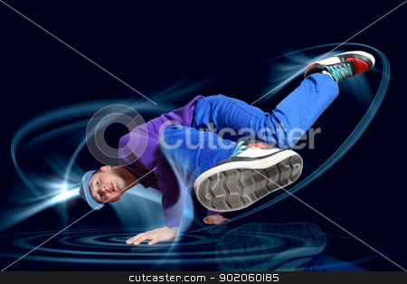Modern style dancer Modern style dancer stock photo, Modern style dancer posing against dark background with light effects. Illustration by Sergey Nivens