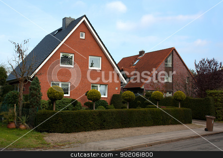 To use this stock image in your creative project, please select the size you need over to the right and click the "Add to Cart" button.
Your downloaded image will come with the Cutcaster watermark removed so don’t worry about the watermark you see on this page. Houses in Pinneberg stock photo, Street with german houses in Pinneberg,Hamburg by borojoint