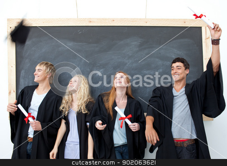 To use this stock image in your creative project, please select the size you need over to the right and click the "Add to Cart" button.
Your downloaded image will come with the Cutcaster watermark removed so don’t worry about the watermark you see on this page. Group of people celebrating after Graduation stock photo, Happy group of people celebrating after Graduation by Wavebreak Media