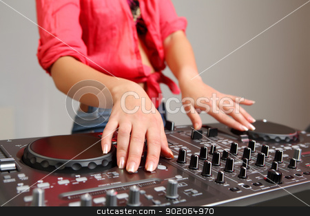 To use this stock image in your creative project, please select the size you need over to the right and click the "Add to Cart" button.
Your downloaded image will come with the Cutcaster watermark removed so don’t worry about the watermark you see on this page. dj mixer stock photo, Dj mixer equipment to control sound and play music by Sergey Nivens