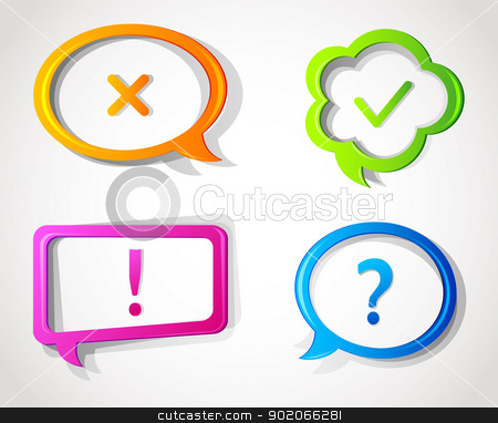 Color hand drawn speech bubbles Color hand drawn speech bubbles stock vector clipart, Vector illustration of Color hand drawn speech bubbles by SonneOn