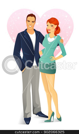 Love couple love couple stock vector clipart, Vector illustration of love couple by SonneOn