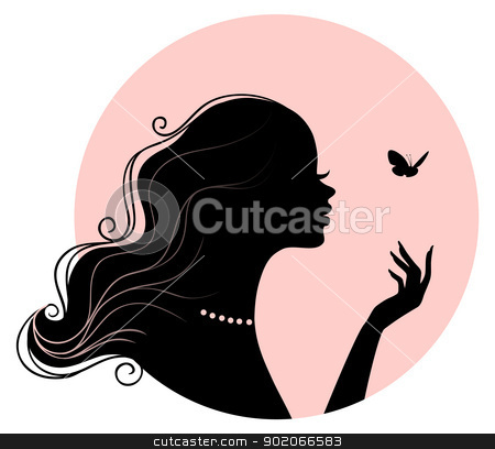 Beauty woman with butterfly Beauty woman with butterfly stock vector clipart, Vector illustration of Beauty woman with butterfly by SonneOn