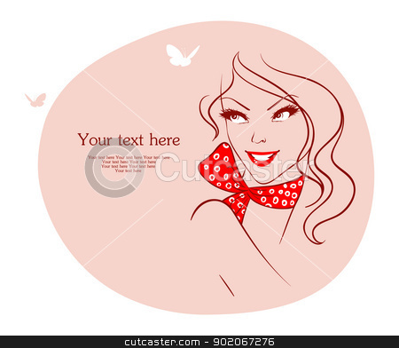 Beauty woman with butterfly Beauty woman with butterfly stock vector clipart, Beauty woman with butterfly by SonneOn