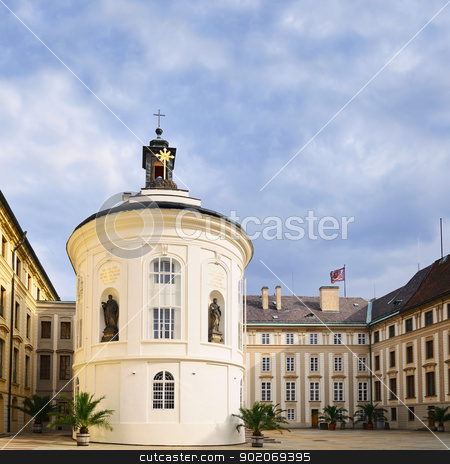 To use this stock image in your creative project, please select the size you need over to the right and click the "Add to Cart" button.
Your downloaded image will come with the Cutcaster watermark removed so don’t worry about the watermark you see on this page. Chapel Of St. Cross stock photo, Chapel Of St. Cross In Second Courtyard In Prague Castle by Sergej Razvodovskij