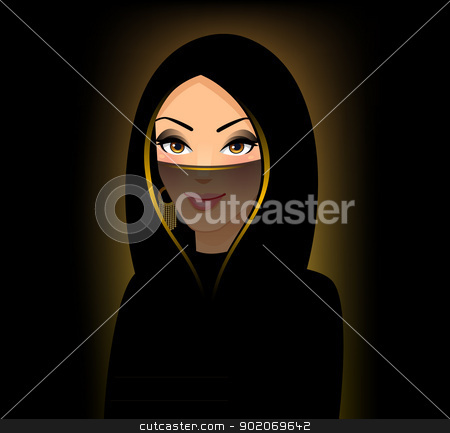 To use this stock image in your creative project, please select the size you need over to the right and click the "Add to Cart" button.
Your downloaded image will come with the Cutcaster watermark removed so don’t worry about the watermark you see on this page. The girl of east type in a yashmak stock vector clipart, Vector illustration of The girl of east type in a yashmak by SonneOn