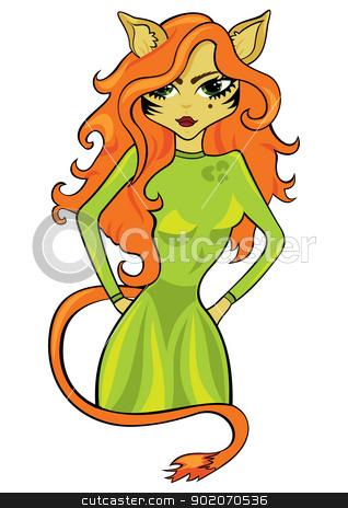 To use this stock image in your creative project, please select the size you need over to the right and click the "Add to Cart" button.
Your downloaded image will come with the Cutcaster watermark removed so don’t worry about the watermark you see on this page. Cat woman stock vector clipart, Illustration of woman in cat costume by Oxygen64