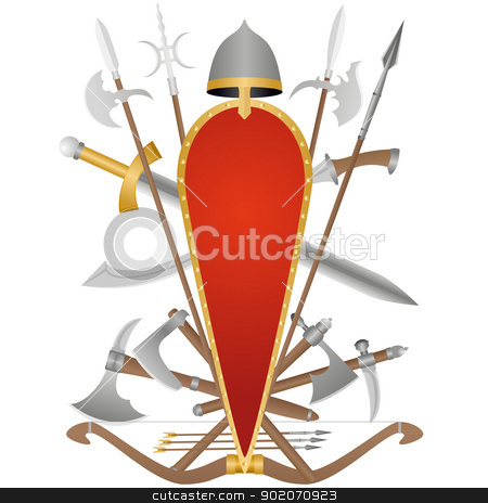 The pricking and cutting weapon The pricking and cutting weapon stock photo, Weapon and armor of the ancient soldier. An illustration on a white background. by Sergey Skryl