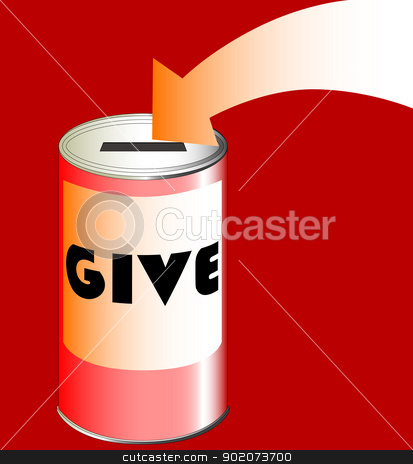 To use this stock image in your creative project, please select the size you need over to the right and click the "Add to Cart" button.
Your downloaded image will come with the Cutcaster watermark removed so don’t worry about the watermark you see on this page. Charity Tin stock vector clipart, A red charity tin with pointing arrow. by Kotto