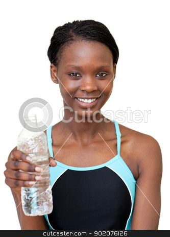 To use this stock image in your creative project, please select the size you need over to the right and click the "Add to Cart" button.
Your downloaded image will come with the Cutcaster watermark removed so don’t worry about the watermark you see on this page. Smiling woman holding a bottle of water stock photo, Smiling woman holding a bottle of water against a white background by Wavebreak Media