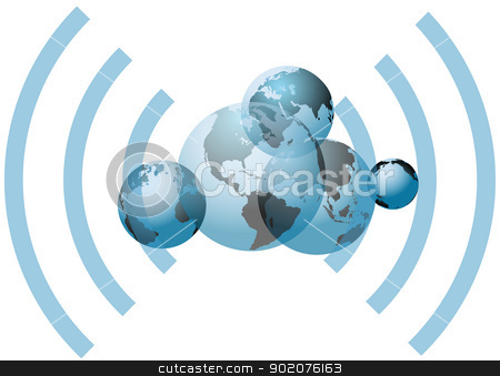 Global wifi network connection worlds Global wifi network connection worlds stock vector clipart, Global wifi wireless network connects many worlds by Michael Brown