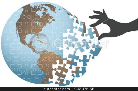 To use this stock image in your creative project, please select the size you need over to the right and click the "Add to Cart" button.
Your downloaded image will come with the Cutcaster watermark removed so don’t worry about the watermark you see on this page. Person hand find global puzzle solution stock vector clipart, Woman hand puts puzzle together to find global solution by Michael Brown