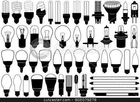 Light bulbs set Light bulbs set stock vector clipart, Light bulbs set isolated on white by Ioana Martalogu