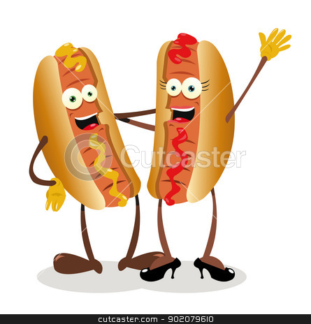 To use this stock image in your creative project, please select the size you need over to the right and click the "Add to Cart" button.
Your downloaded image will come with the Cutcaster watermark removed so don’t worry about the watermark you see on this page. Hot Couple stock vector clipart, a vector cartoon representing a hot...dog couple by pcanzo