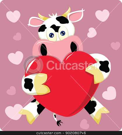 To use this stock image in your creative project, please select the size you need over to the right and click the "Add to Cart" button.
Your downloaded image will come with the Cutcaster watermark removed so don’t worry about the watermark you see on this page. Sweet Cow stock vector clipart, A cute Valentine's illustration by pcanzo