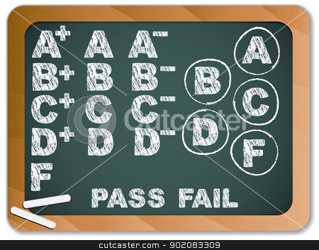 To use this stock image in your creative project, please select the size you need over to the right and click the "Add to Cart" button.
Your downloaded image will come with the Cutcaster watermark removed so don’t worry about the watermark you see on this page. Blackboard with School Results Grades with Chalk stock vector clipart, Vector - Blackboard with School Results Grades with Chalk by AUGUSTO CABRAL