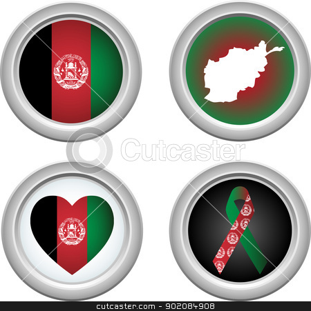 To use this stock image in your creative project, please select the size you need over to the right and click the "Add to Cart" button.
Your downloaded image will come with the Cutcaster watermark removed so don’t worry about the watermark you see on this page. Buttons Afeghanistan stock vector clipart, Afghanistan Buttons with ribbon, heart, map and flag by Augusto Cabral Graphiste Rennes