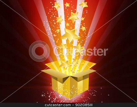 Christmas Golden Gift Box with Stars Christmas Golden Gift Box with Stars stock vector clipart, Vector - Christmas Golden Gift Box with Stars by AUGUSTO CABRAL