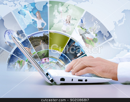 To use this stock image in your creative project, please select the size you need over to the right and click the "Add to Cart" button.
Your downloaded image will come with the Cutcaster watermark removed so don’t worry about the watermark you see on this page. Computer keyboard and social media images stock photo, Computer keyboard and multiple social media images by Sergey Nivens