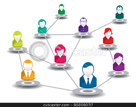 To use this stock image in your creative project, please select the size you need over to the right and click the "Add to Cart" button.
Your downloaded image will come with the Cutcaster watermark removed so don’t worry about the watermark you see on this page. people in social network stock vector clipart, vector illustration of people in a social network by Aurelio Scetta