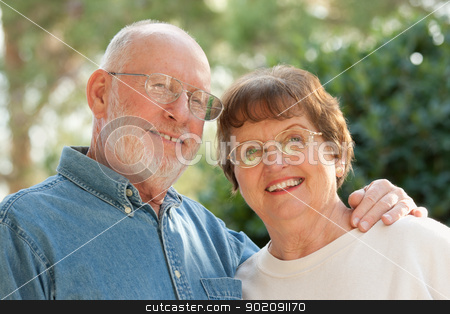Happy Senior Couple Outdoor Portrait Happy Senior Couple Outdoor Portrait stock photo, Happy Affectionate Smiling Senior Couple Outdoor Portrait by Andy Dean