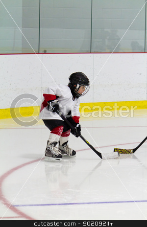 Little boy playing ice hockey Little boy playing ice hockey stock photo, Little boy playing ice hockey by Click Images