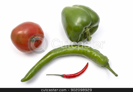 To use this stock image in your creative project, please select the size you need over to the right and click the "Add to Cart" button.
Your downloaded image will come with the Cutcaster watermark removed so don’t worry about the watermark you see on this page. Fresh chilli and tomato stock photo, Fresh chilli and tomato closeup on white background by Ingvar Bjork