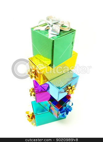 To use this stock image in your creative project, please select the size you need over to the right and click the "Add to Cart" button.
Your downloaded image will come with the Cutcaster watermark removed so don’t worry about the watermark you see on this page. gifts box stock photo, Christmas box gifts with satin bow isolated on white background by Vitaliy Pakhnyushchyy