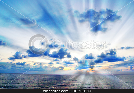 Landscape landscape stock photo, Fantastic sunset over the sea by Vitaliy Pakhnyushchyy