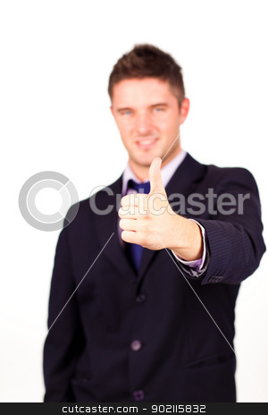 To use this stock image in your creative project, please select the size you need over to the right and click the "Add to Cart" button.
Your downloaded image will come with the Cutcaster watermark removed so don’t worry about the watermark you see on this page. businessman with his thumb up stock photo, businessman with his thumb up with camera foucs on the thumb by Wavebreak Media