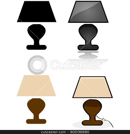 To use this stock image in your creative project, please select the size you need over to the right and click the "Add to Cart" button.
Your downloaded image will come with the Cutcaster watermark removed so don’t worry about the watermark you see on this page. Table lamp stock vector clipart, Icon illustration showing a table lamp in four different styles by Bruno Marsiaj