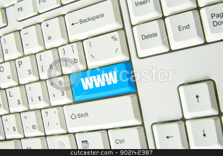Computer keyboard Computer keyboard stock photo, Computer keyboard blue Internet key. business concept by Vitaliy Pakhnyushchyy
