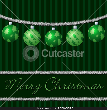 To use this stock image in your creative project, please select the size you need over to the right and click the "Add to Cart" button.
Your downloaded image will come with the Cutcaster watermark removed so don’t worry about the watermark you see on this page. Merry Christmas stock vector clipart, Green tinsel and ball cards in vector format.
by piccola