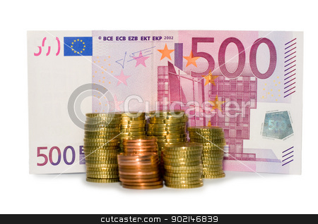 To use this stock image in your creative project, please select the size you need over to the right and click the "Add to Cart" button.
Your downloaded image will come with the Cutcaster watermark removed so don’t worry about the watermark you see on this page. Money stock photo, Money banknote and monetary euro isolated in white
by Vladyslav Danilin