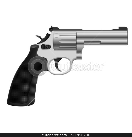Revolver Revolver stock photo, Realistic Revolver. Illustration on white background for design by dvarg