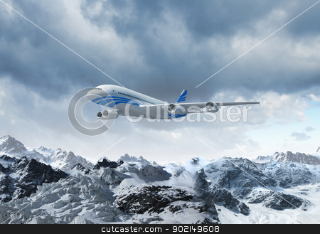 To use this stock image in your creative project, please select the size you need over to the right and click the "Add to Cart" button.
Your downloaded image will come with the Cutcaster watermark removed so don’t worry about the watermark you see on this page. White passenger plane above the mountains stock photo, White passenger plane flying in the blue sky above the mountains with snow tops by Sergey Nivens