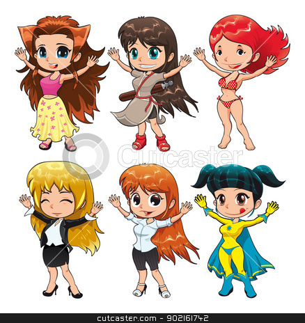 To use this stock image in your creative project, please select the size you need over to the right and click the "Add to Cart" button.
Your downloaded image will come with the Cutcaster watermark removed so don’t worry about the watermark you see on this page. Costumes for avatar. stock vector clipart, Costumes for avatar. Funny cartoon and vector characters, isolated objects. Hair, mouths, eyes and clothes are interchangeables. by ddraw